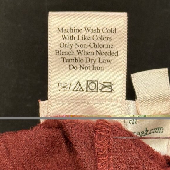 Coldwater Creek Flocked Asymmetric Wine Red Maxi Boho Skirt Womens XL Petite - Picture 5 of 7